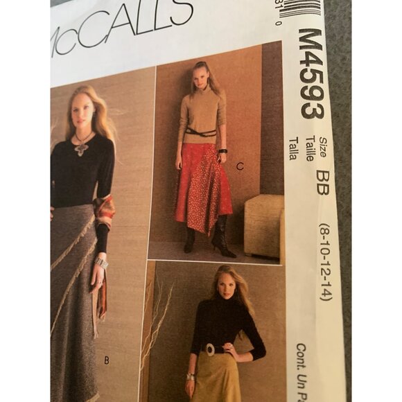 McCalls M4593 Womens Skirt Sewing Pattern Size 8-14 2004 - Picture 2 of 3